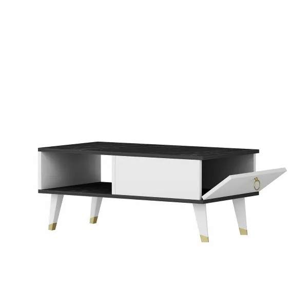 Konferenčný stolík Delux - Black, White