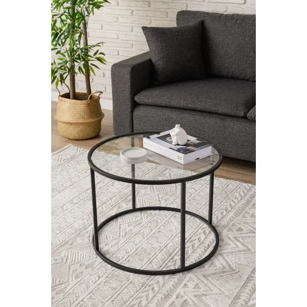Berlín Čierny konferenčný stolík, 60 cm