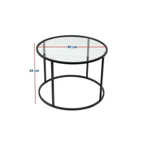 Berlín Čierny konferenčný stolík, 60 cm