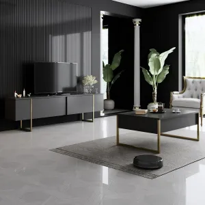 Konferenčný stolík Luxe - Anthracite, Gold