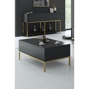 Konferenčný stolík Lord - Anthracite, Gold