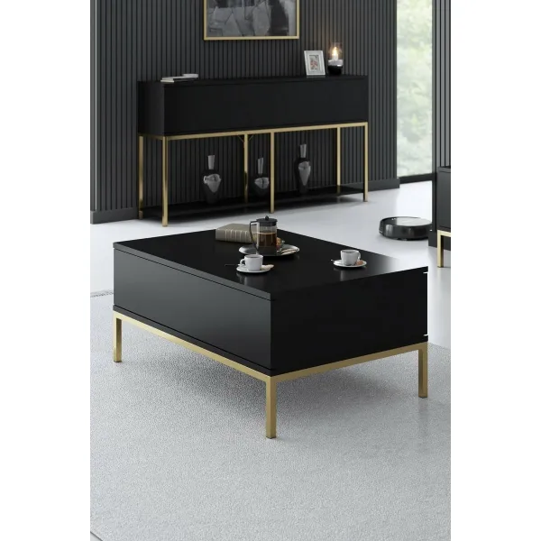 Konferenčný stolík Lord - Black, Gold