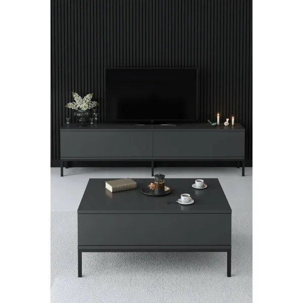 Konferenčný stolík Lord - Anthracite, Black