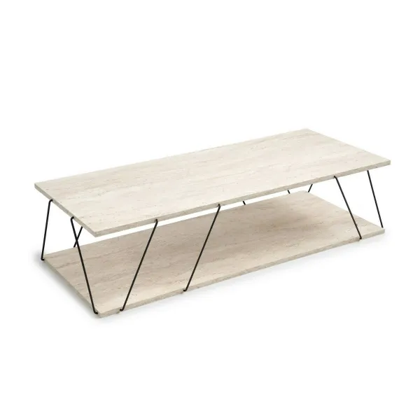 Konferenčný stolík Labranda - Black, Travertine