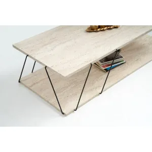 Konferenčný stolík Labranda - Black, Travertine