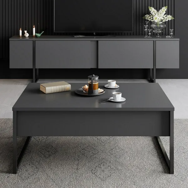 Konferenčný stolík Luxe - Anthracite, Black