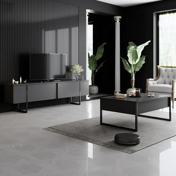 Konferenčný stolík Luxe - Anthracite, Black