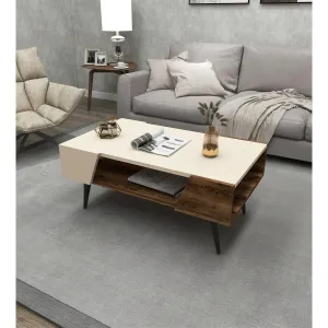 Konferenčný stolík Aren - Beige, Light Walnut