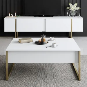 Konferenčný stolík Luxe - White, Gold