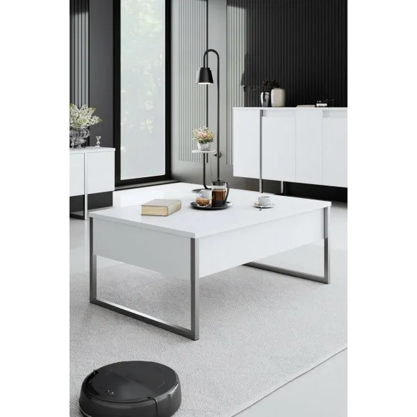Konferenčný stolík Luxe - White, Silver