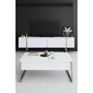 Konferenčný stolík Luxe - White, Silver