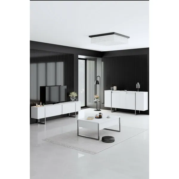 Konferenčný stolík Luxe - White, Silver