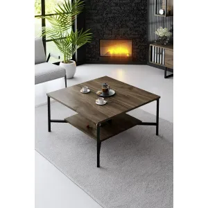 Konferenčný stolík Black Line - Walnut, Black