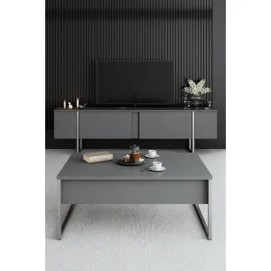 Konferenčný stolík Luxe - Anthracite, Silver