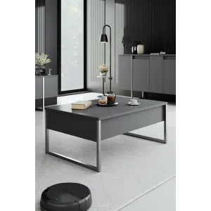 Konferenčný stolík Luxe - Anthracite, Silver