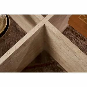 Konferenčný stolík Aeris - Travertine, Transparent