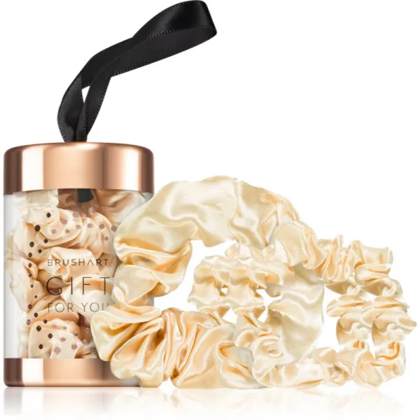 BrushArt Gift for You Slim & Midi satin scrunchie set gumičky do vlasov Blonde latte 3 ks