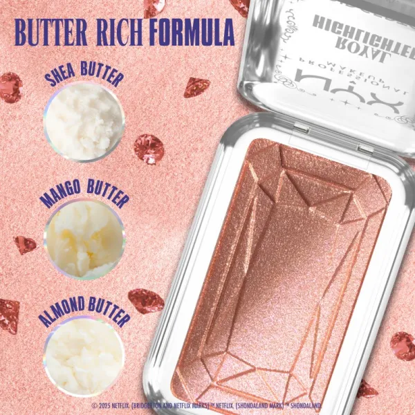 NYX Professional Makeup Bridgerton Royal Highlighter rozjasňovač odtieň 01 Iridescent Peach 5 g