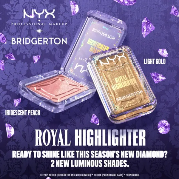 NYX Professional Makeup Bridgerton Royal Highlighter rozjasňovač odtieň 02 Light Gold 5 g