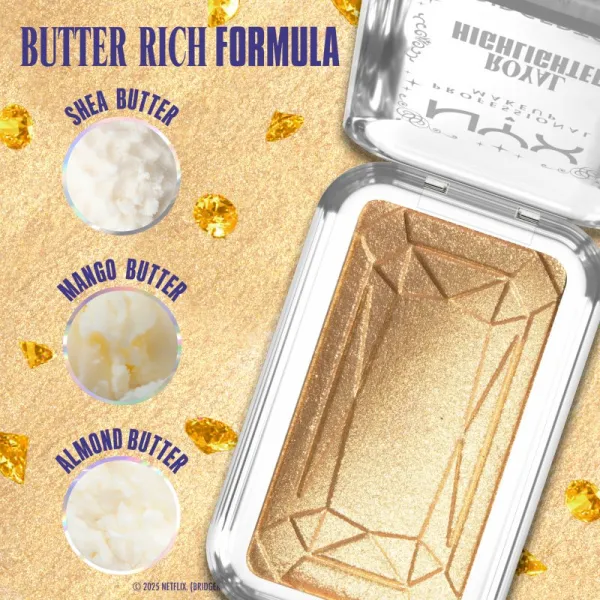 NYX Professional Makeup Bridgerton Royal Highlighter rozjasňovač odtieň 02 Light Gold 5 g
