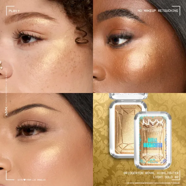 NYX Professional Makeup Bridgerton Royal Highlighter rozjasňovač odtieň 02 Light Gold 5 g