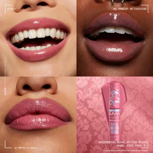 NYX Professional Makeup Bridgerton Royal Butter Gloss lesk na pery odtieň 01 Angel Food Cake 8 ml