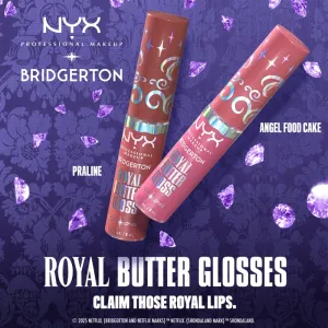 NYX Professional Makeup Bridgerton Royal Butter Gloss lesk na pery odtieň 02 Praline 8 ml