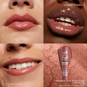 NYX Professional Makeup Bridgerton Royal Butter Gloss lesk na pery odtieň 02 Praline 8 ml