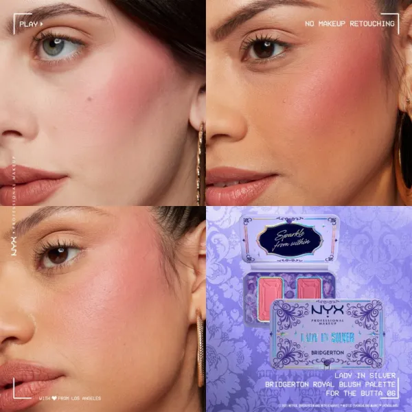 NYX Professional Makeup Bridgerton Royal Blush paleta líceniek odtieň 02 Lady In Silver 2x5 g