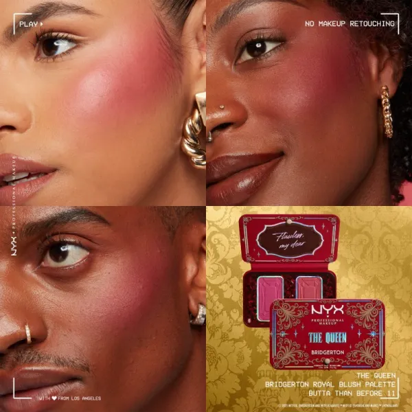 NYX Professional Makeup Bridgerton Royal Blush paleta líceniek odtieň 03 The Queen 2x5 g