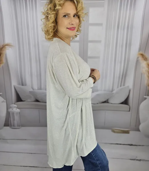 Pri Elegant oversize Brocade tunic shirt with longer back NEVADA