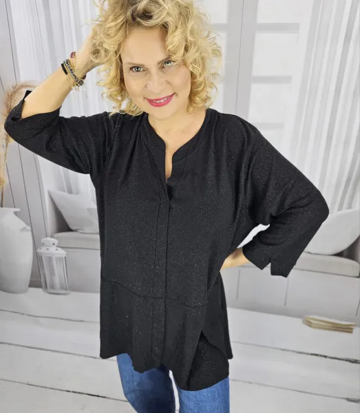 Pri Elegant oversize Brocade tunic shirt with longer back NEVADA