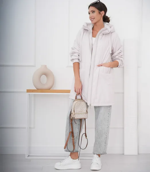 Women's spring oversize coat with hood and pockets Emilia