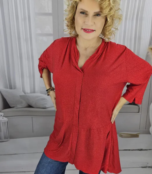 Pri Elegant oversize Brocade tunic shirt with longer back NEVADA