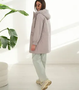 Women's spring oversize coat with hood and pockets Emilia