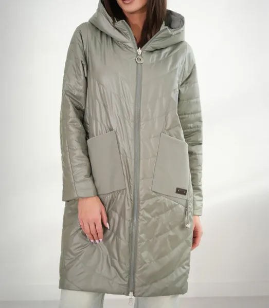 Women's SARA coat - double-sided, oversize, hood, spring, insulated