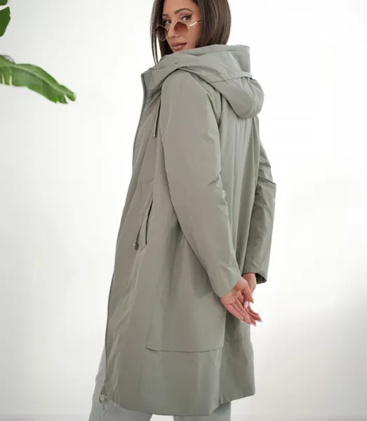 Women's SARA coat - double-sided, oversize, hood, spring, insulated