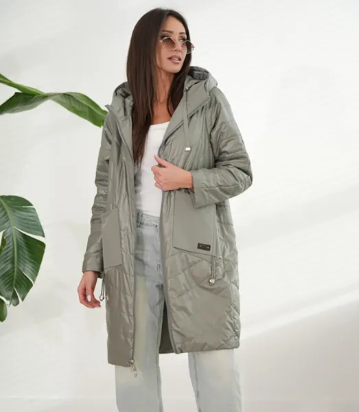 Women's SARA coat - double-sided, oversize, hood, spring, insulated
