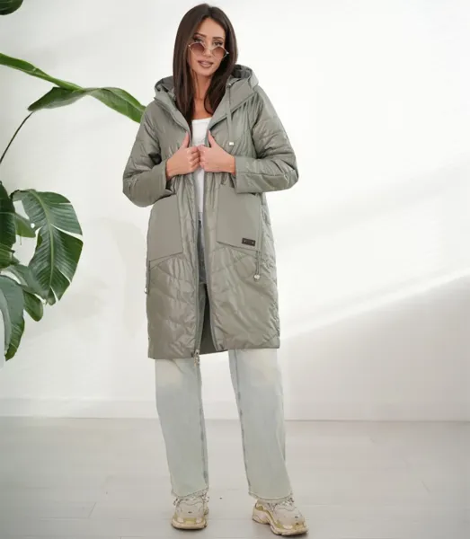 Women's SARA coat - double-sided, oversize, hood, spring, insulated
