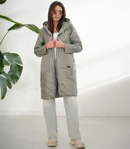 Women's SARA coat - double-sided, oversize, hood, spring, insulated