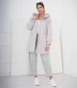 Women's spring oversize coat with hood and pockets Emilia