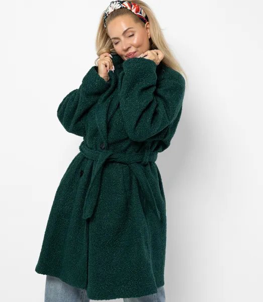 Pri Women's TEDDY boucle fabric bear coat