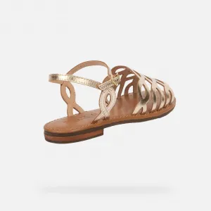 Gold women's sandals Geox Sozy S - Women's