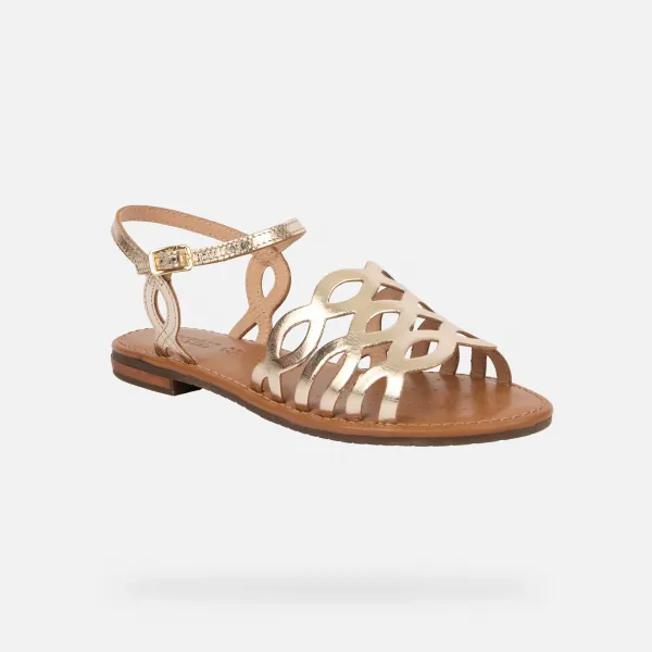 Gold women's sandals Geox Sozy S - Women's