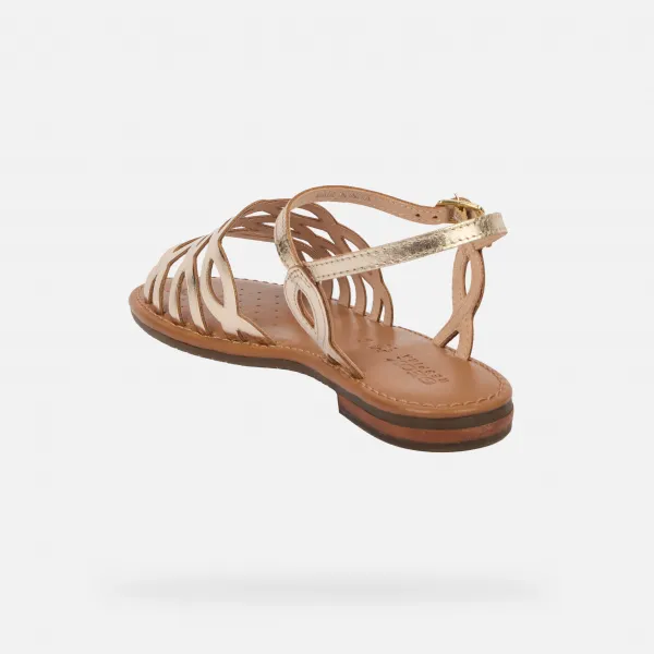 Gold women's sandals Geox Sozy S - Women's