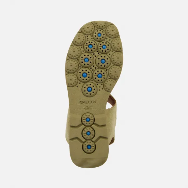Khaki dámske sandále na platforme Geox Spherica EC6