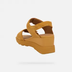 Žlté dámske sandále na platforme Geox Spherica EC6