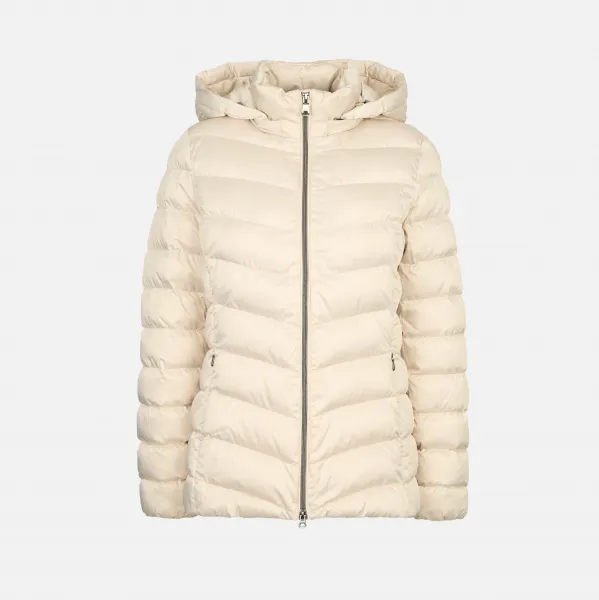 Women's Cream Quilted Jacket Geox Zosma - Women's