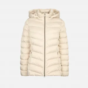 Women's Cream Quilted Jacket Geox Zosma - Women's