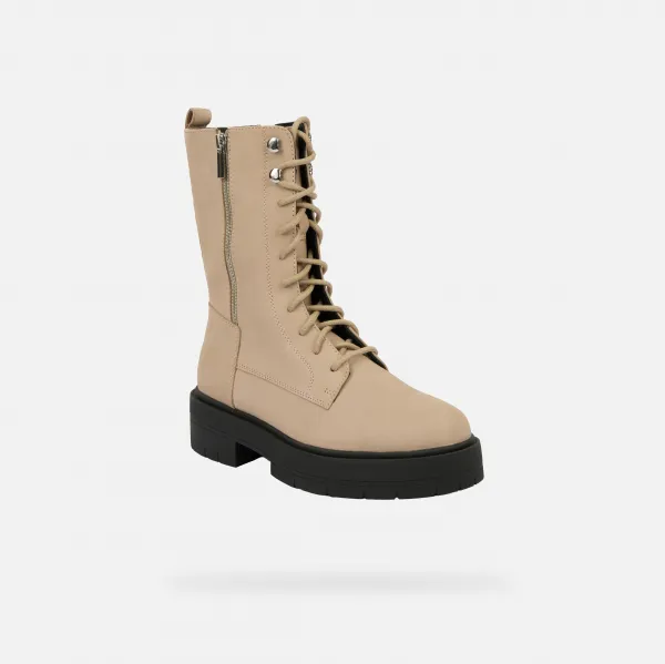 Beige Geox Spherica EC7 Women's Ankle Boots - Ladies